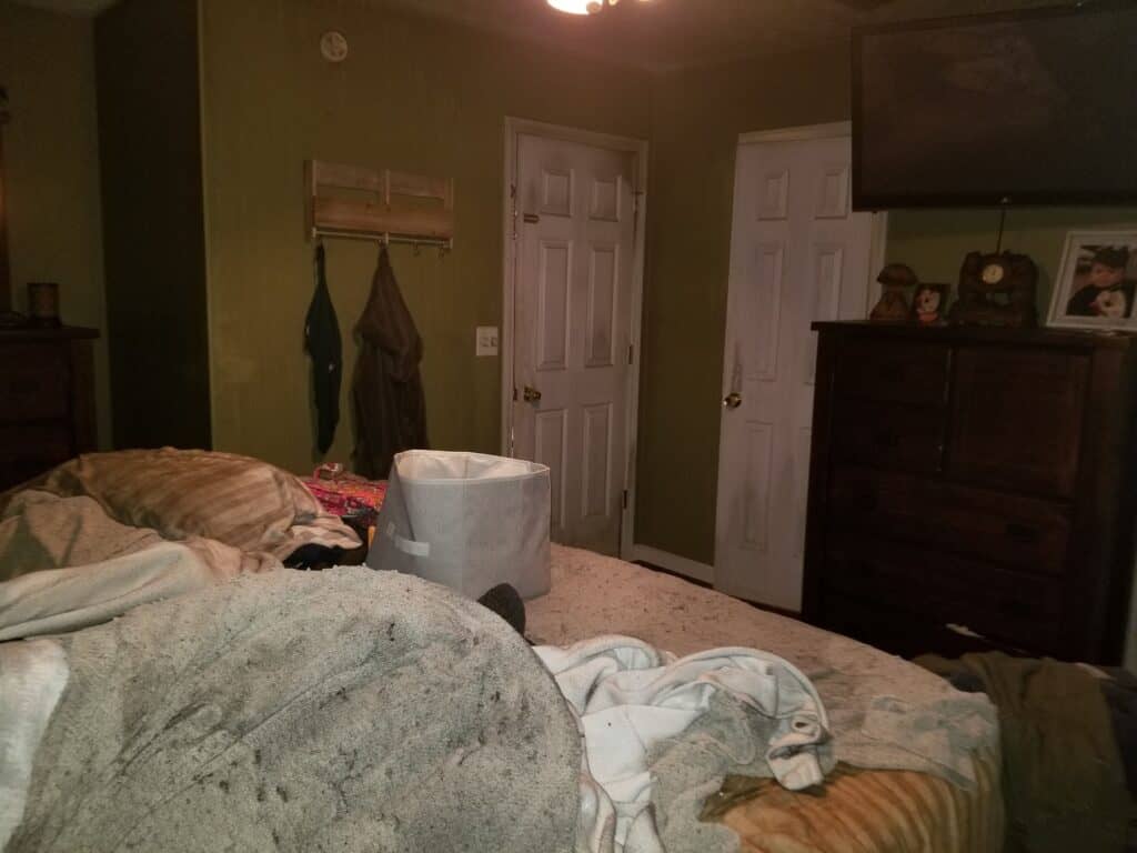 Hurricane Fire Damage Restoration for Master Bedroom Culloden Home